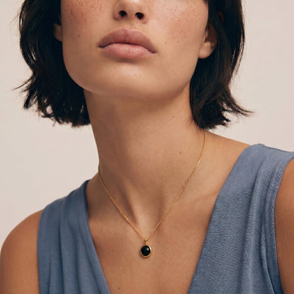 Midnight Agate Circle Necklace